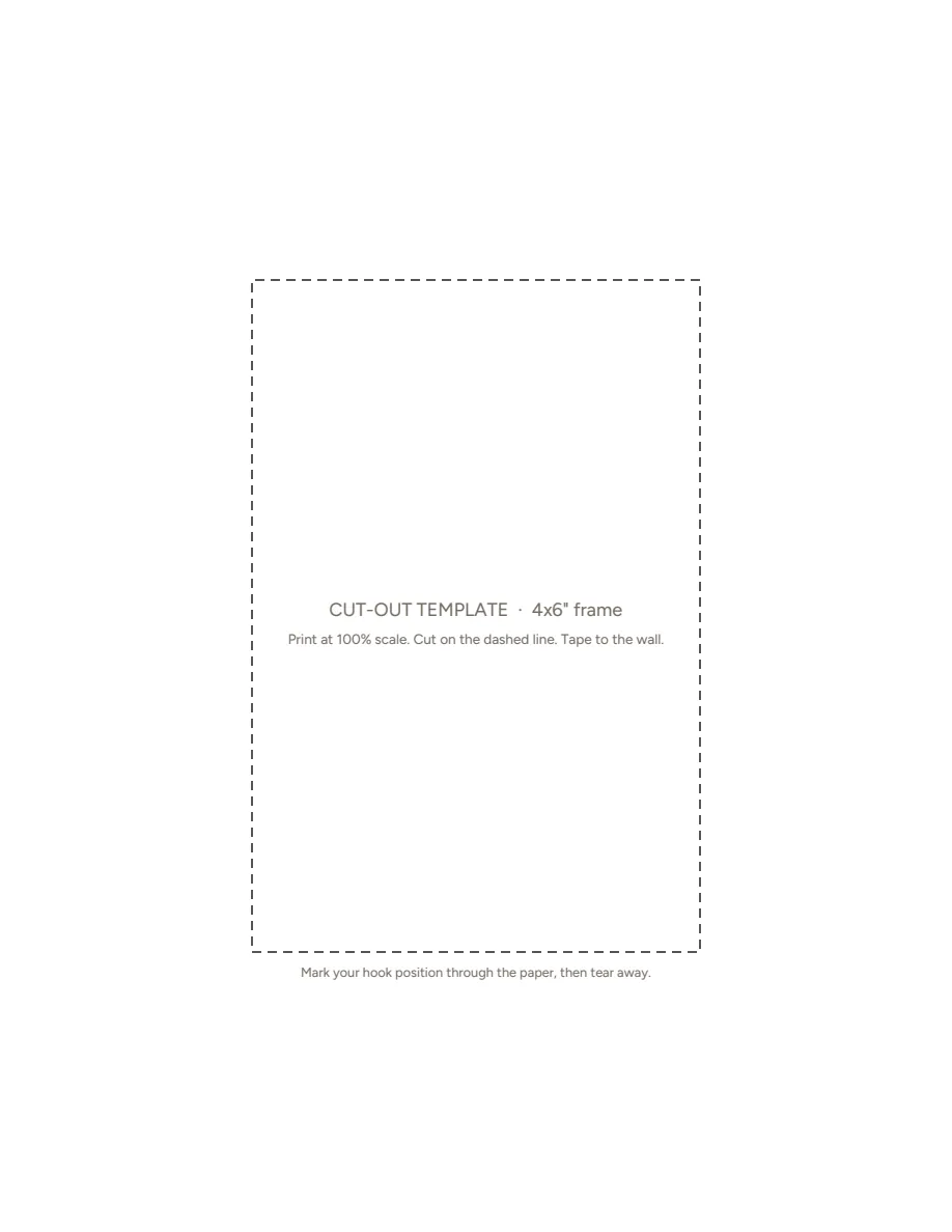 A full-size paper hanging template page