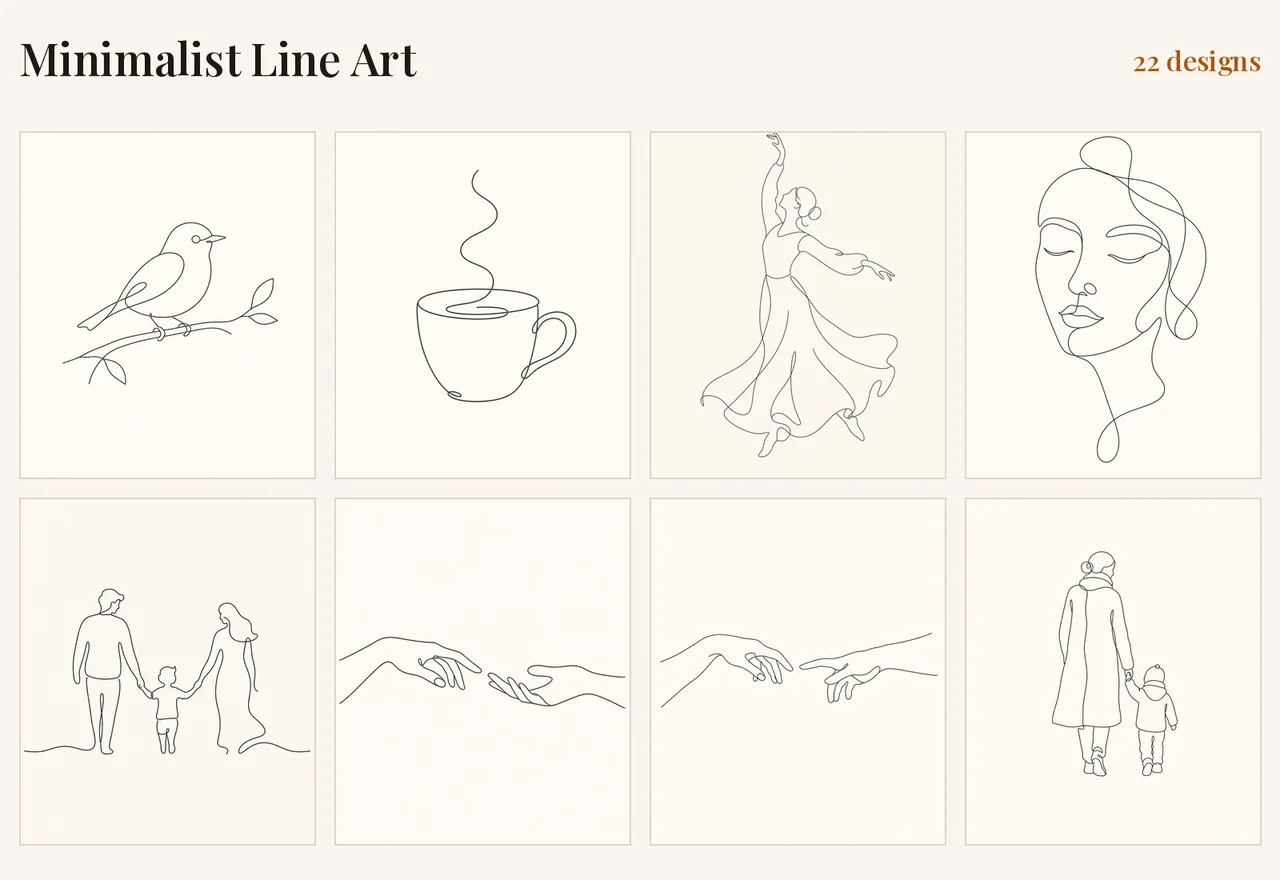 Collection board: Minimalist Line Art, 22 designs