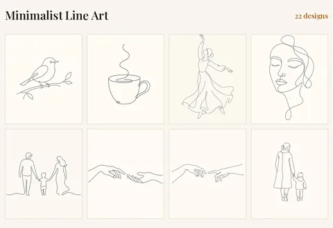 Minimalist Line Art, 22 designs
