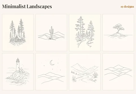 Minimalist Landscapes, 19 designs