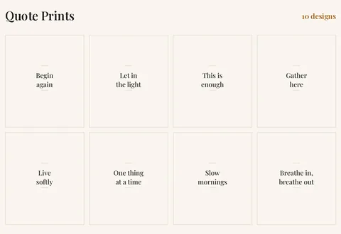 Quote Prints, 10 designs
