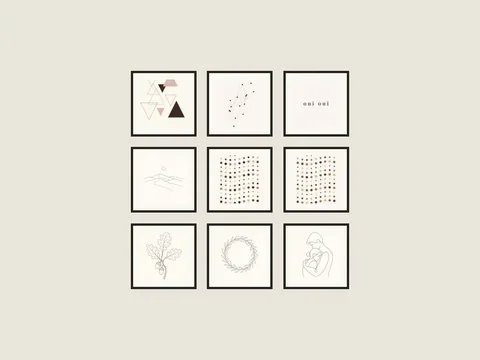 Classic Grid 3x3, 96 in wall