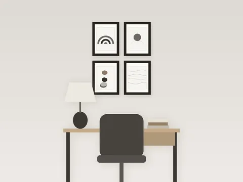 Modern Neutral Home Office, above a desk