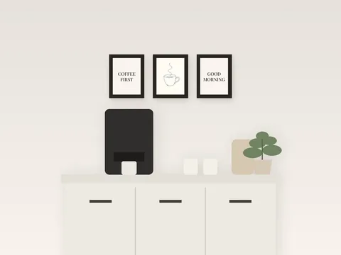 Kitchen Coffee Bar, above the coffee counter