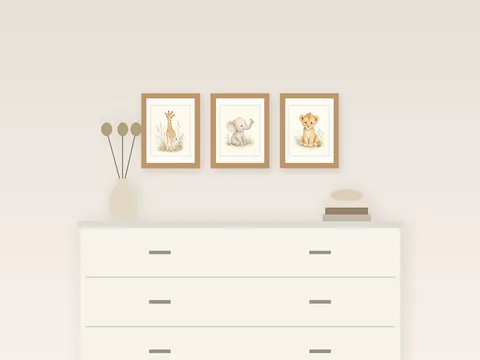 Safari Nursery, above the changing dresser