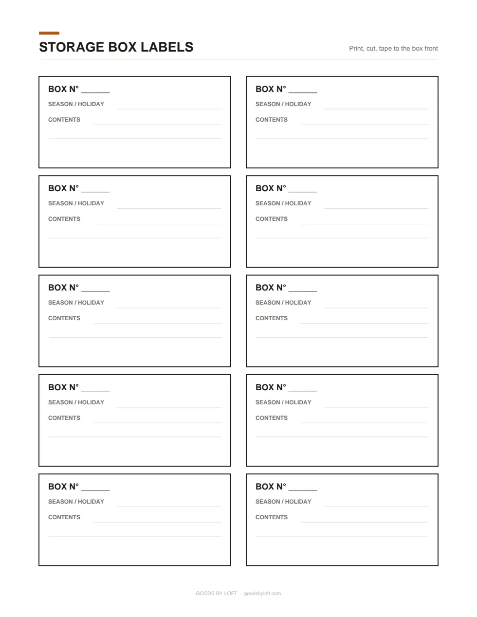 Printable labels end the mystery boxes